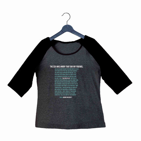 6 TV Series THE SEA WAS ANGRY MY GEORGE COSTANZA Custom Printed Graphic Design Raglan T-Shirt for Women